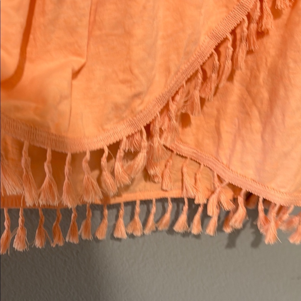Peach Sleeveless dress with Tassel Hem coverup or top rare - Picture 3 of 8